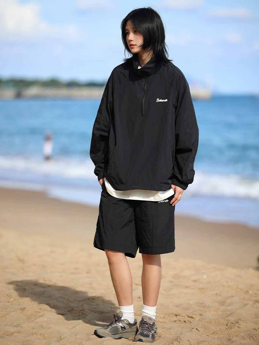 【Oneblue Shop】Ncllw UPF50+UVカット吸水速乾ラッシュガード上下セットパーカー&パンツ接触冷感ストレッチ ls2404203