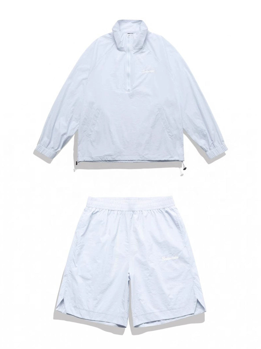 【Oneblue Shop】Ncllw UPF50+UVカット吸水速乾ラッシュガード上下セットパーカー&パンツ接触冷感ストレッチ ls2404203