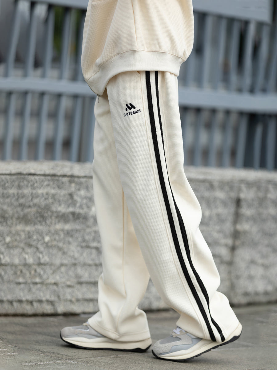 【Oneblue Shop】ゆったりストライプスポーツパンツ LS2311136