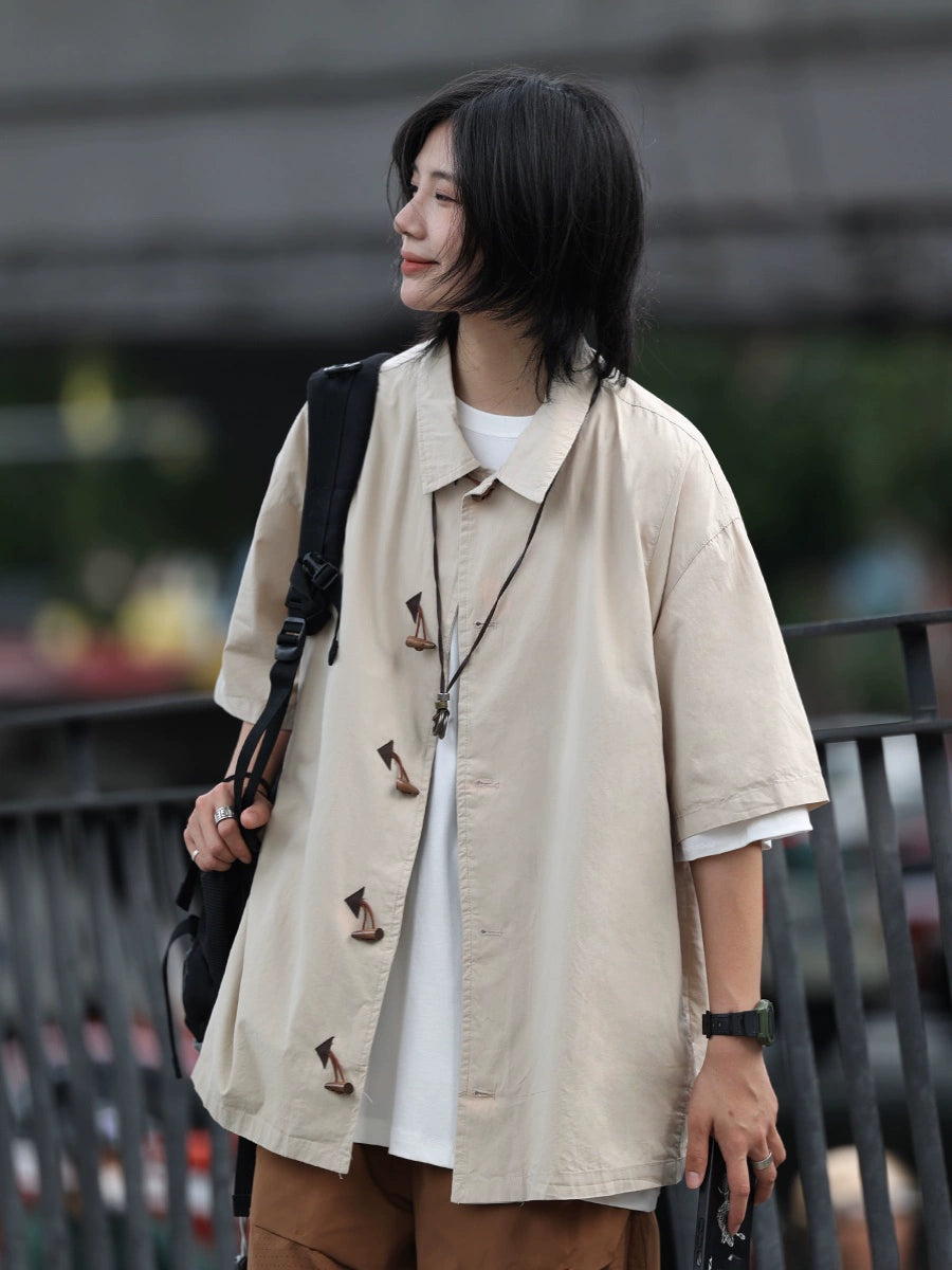 【Oneblue shop】シンプルなシャツTシャツ-T-shirt LS2406058