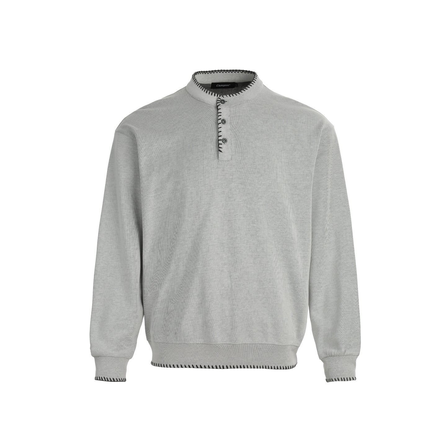 【Oneblue Shop】ヘンリーネック/スウェット/長袖 LS2508201
