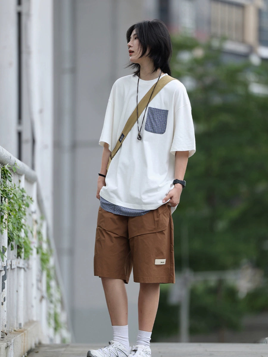 【Oneblue Shop】フェイクレイヤードラウンドネックTシャツ -T-shirt LS2406134