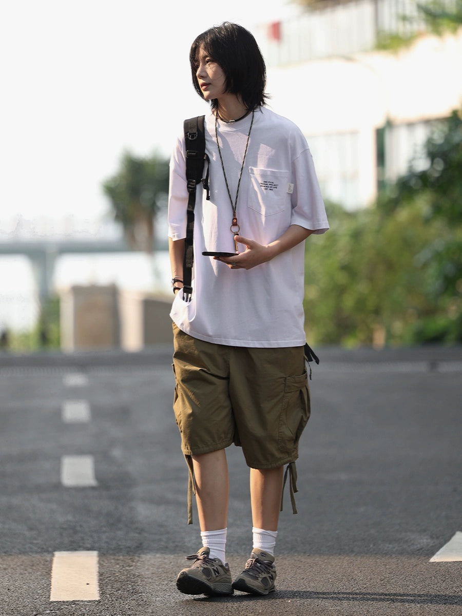 【Oneblue Shop】ラウンドネックゆったりTシャツ -Tshirt LS2405203