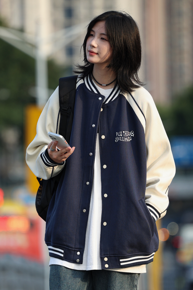 【Oneblue Shop】秋冬ノーカラーベースボールジャケット LS2320261