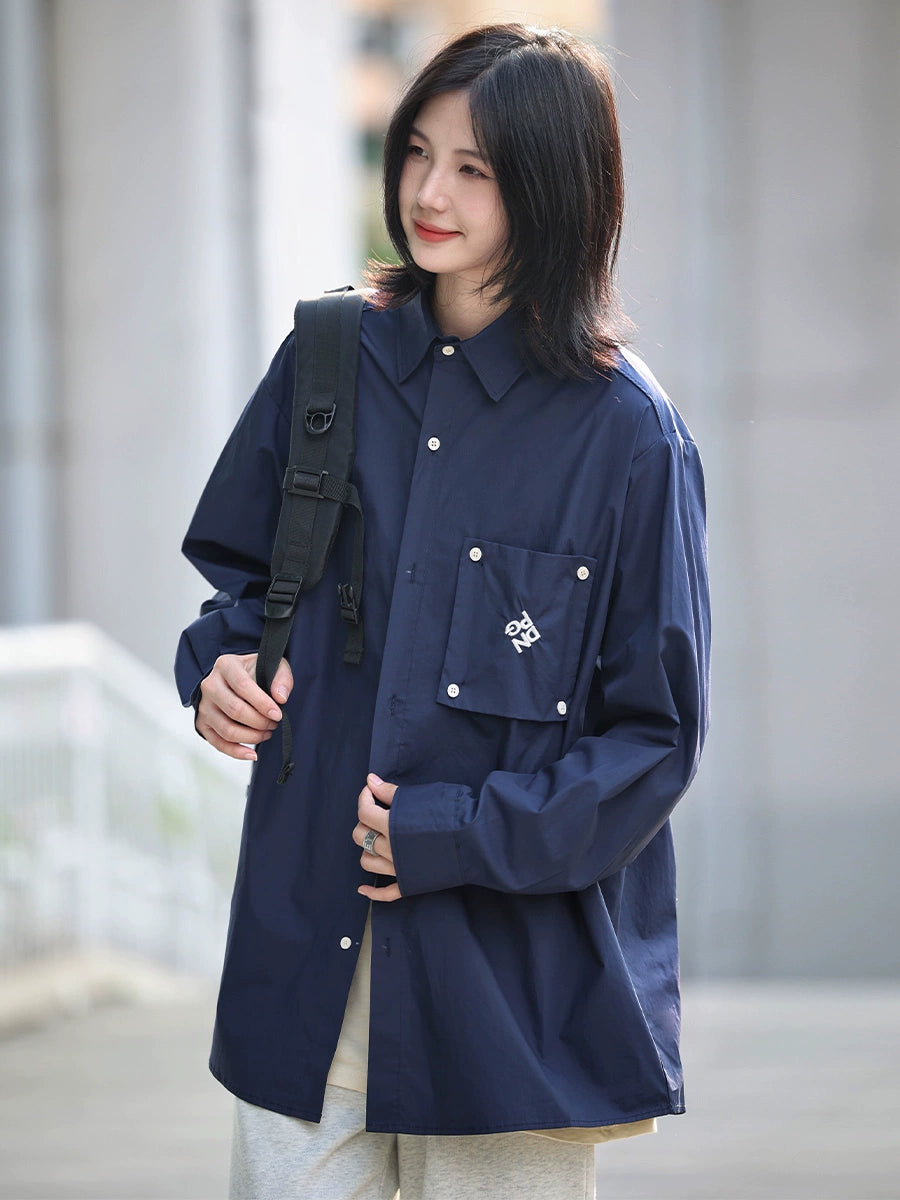 【Oneblue Shop】ワークシャツ ロングスリーブ ゆったりフィット LS2311121