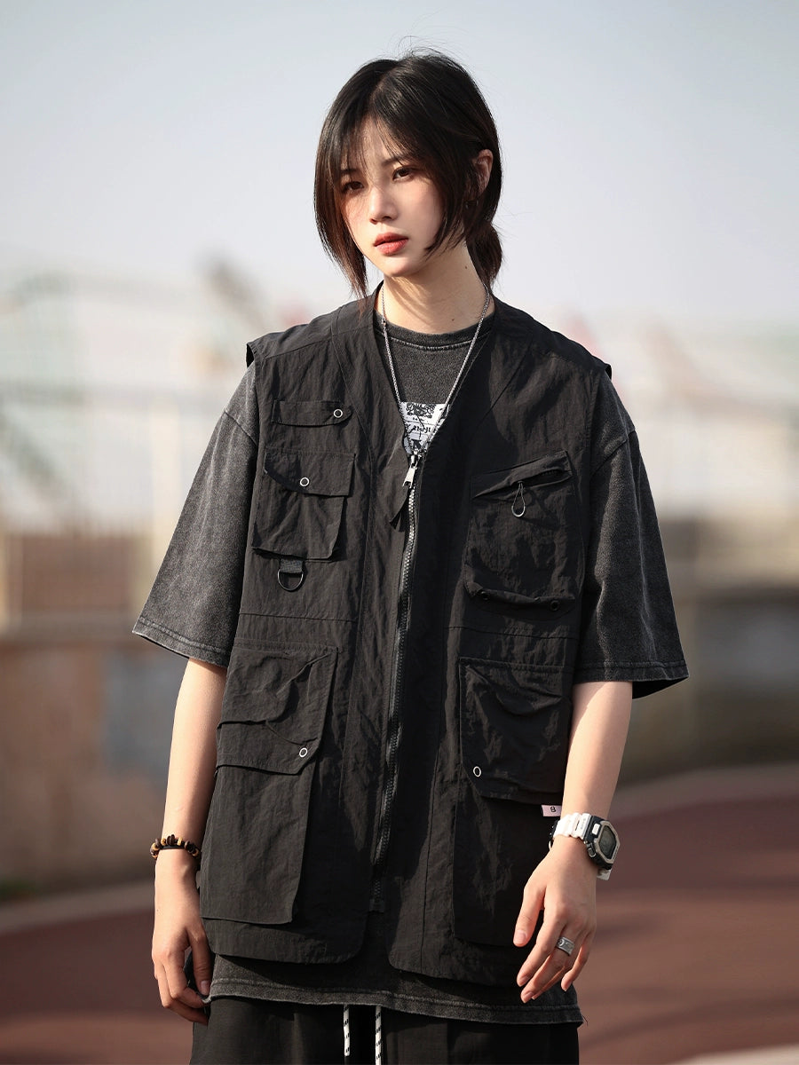 【Oneblue Shop】無地の作業用ベスト -Vest LS2405194