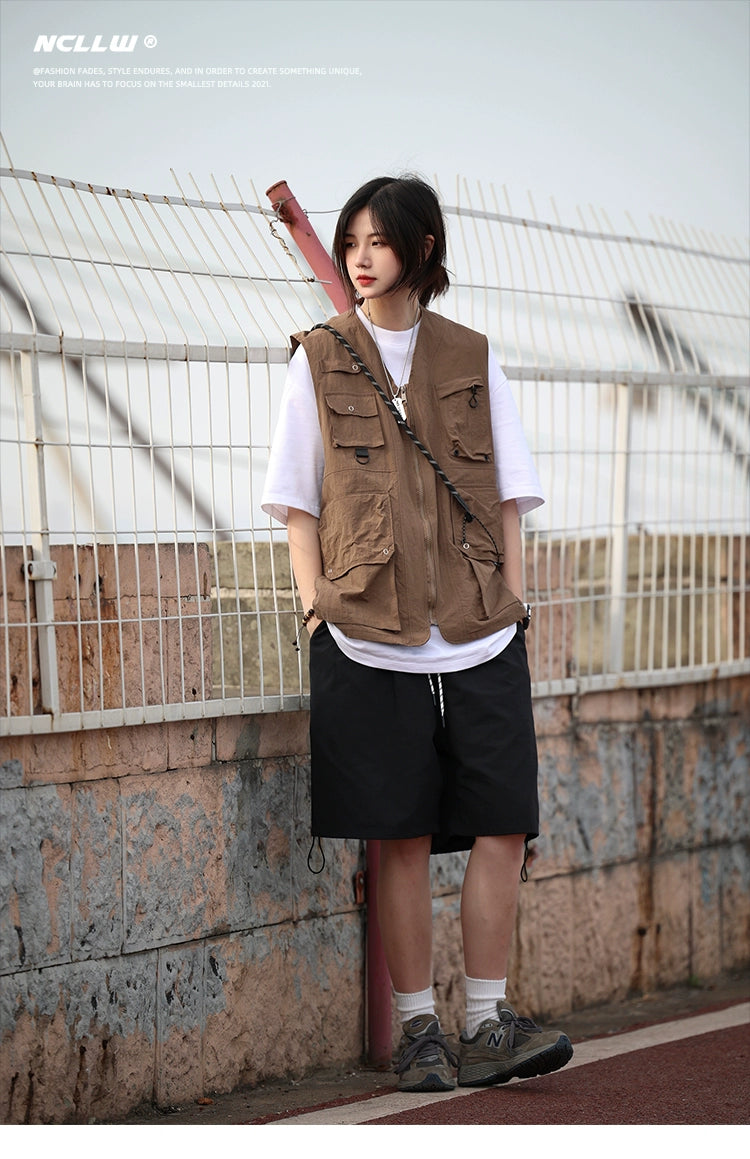 【Oneblue Shop】無地の作業用ベスト -Vest LS2405194