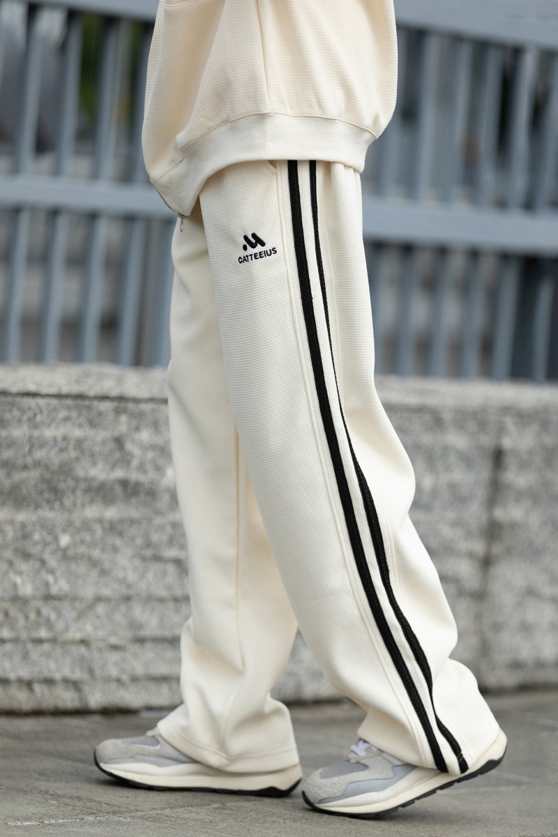 【Oneblue Shop】ゆったりストライプスポーツパンツ LS2311136