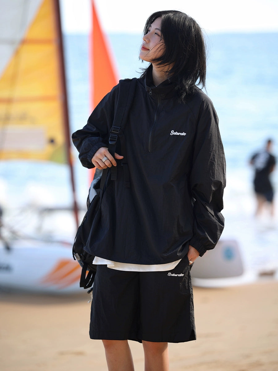 【Oneblue Shop】Ncllw UPF50+UVカット吸水速乾ラッシュガード上下セットパーカー&パンツ接触冷感ストレッチ ls2404203