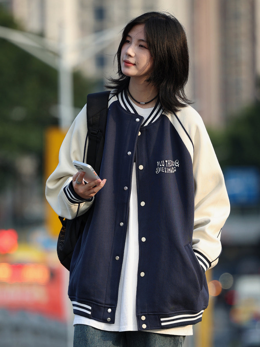 【Oneblue Shop】秋冬ノーカラーベースボールジャケット LS2320261