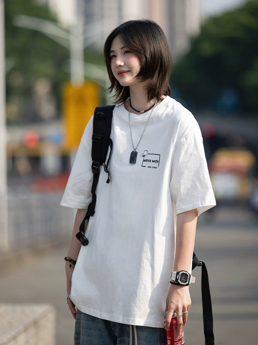 【Oneblue Shop】クルーネック半袖Tシャツ - Tshirt LS2405151