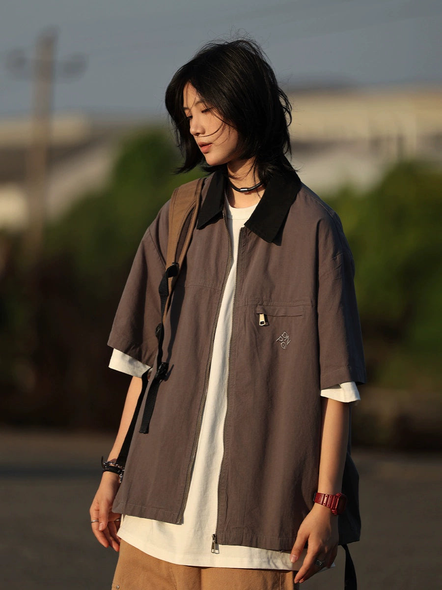 【Oneblue Shop】カラーブロックワークTシャツ -T-shirt LS2407201
