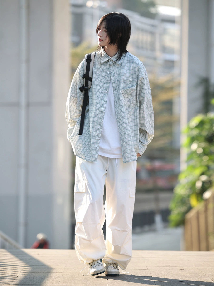 【OneBlue Shop】ワークウェアポケット付きドローストリングアンクル -Pants LS2405198