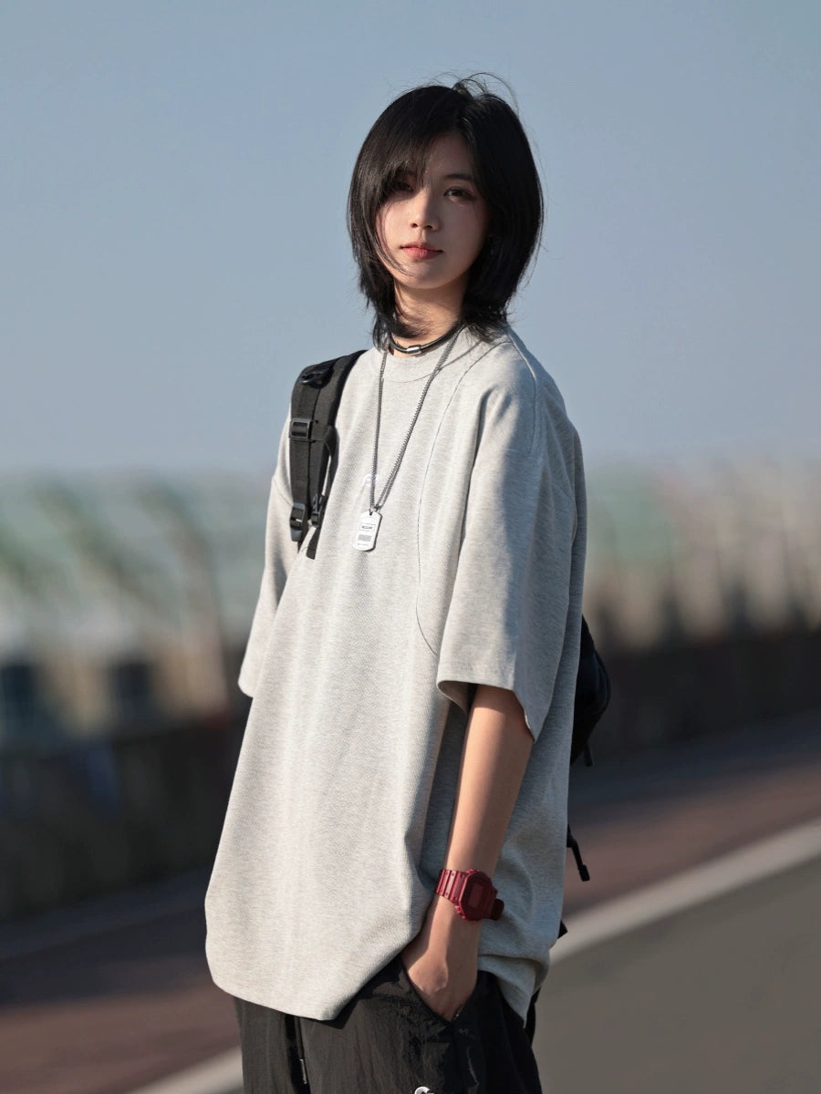 【Oneblue Shop】シンプルなプリントTシャツ-T-shirt LS2406194