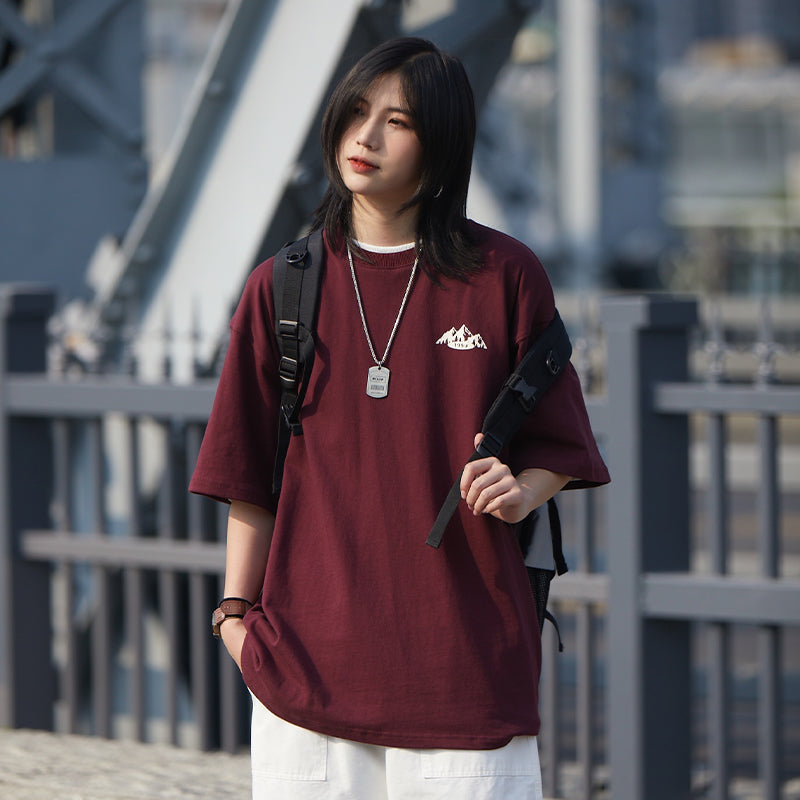 【Oneblue Shop】tシャツ 半袖 レトロな半袖重量感のあるTシャツls02930