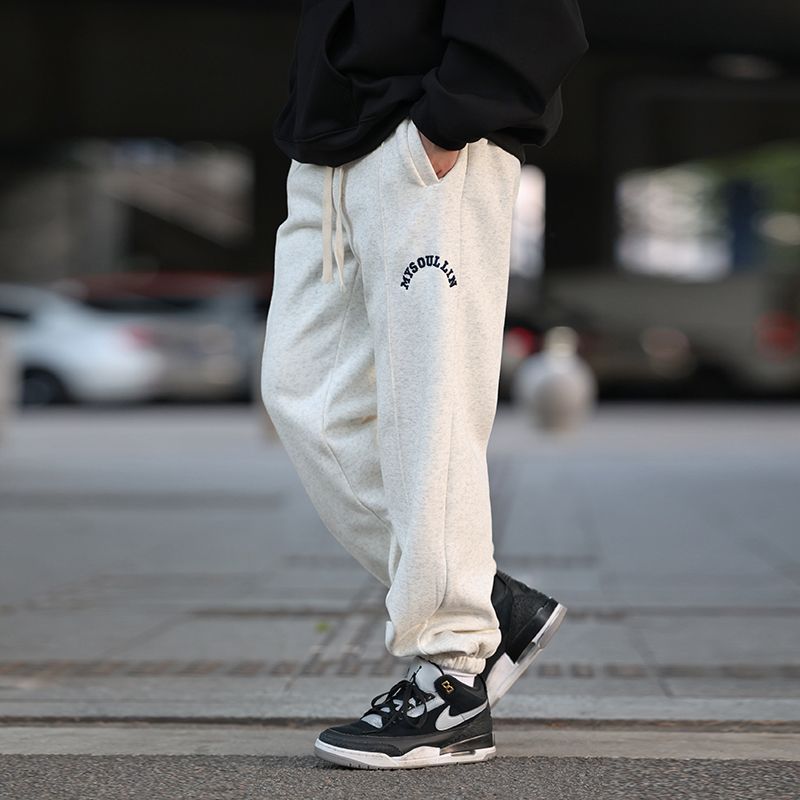【Oneblue Shop】スウェットパンツ ストレート フリース ゆったり 秋冬 LS112302