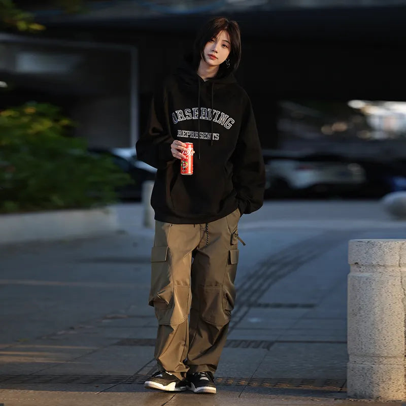 【Oneblue Shop】帽子付けパーカー フリース 秋冬 男女兼用 ls112301