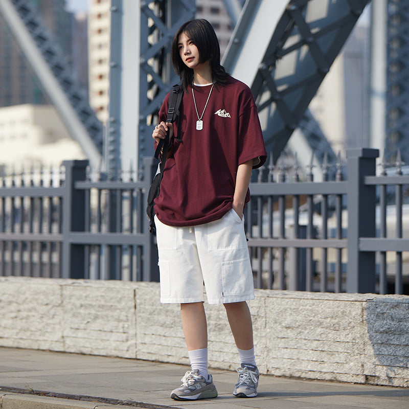 【Oneblue Shop】tシャツ 半袖 レトロな半袖重量感のあるTシャツls02930