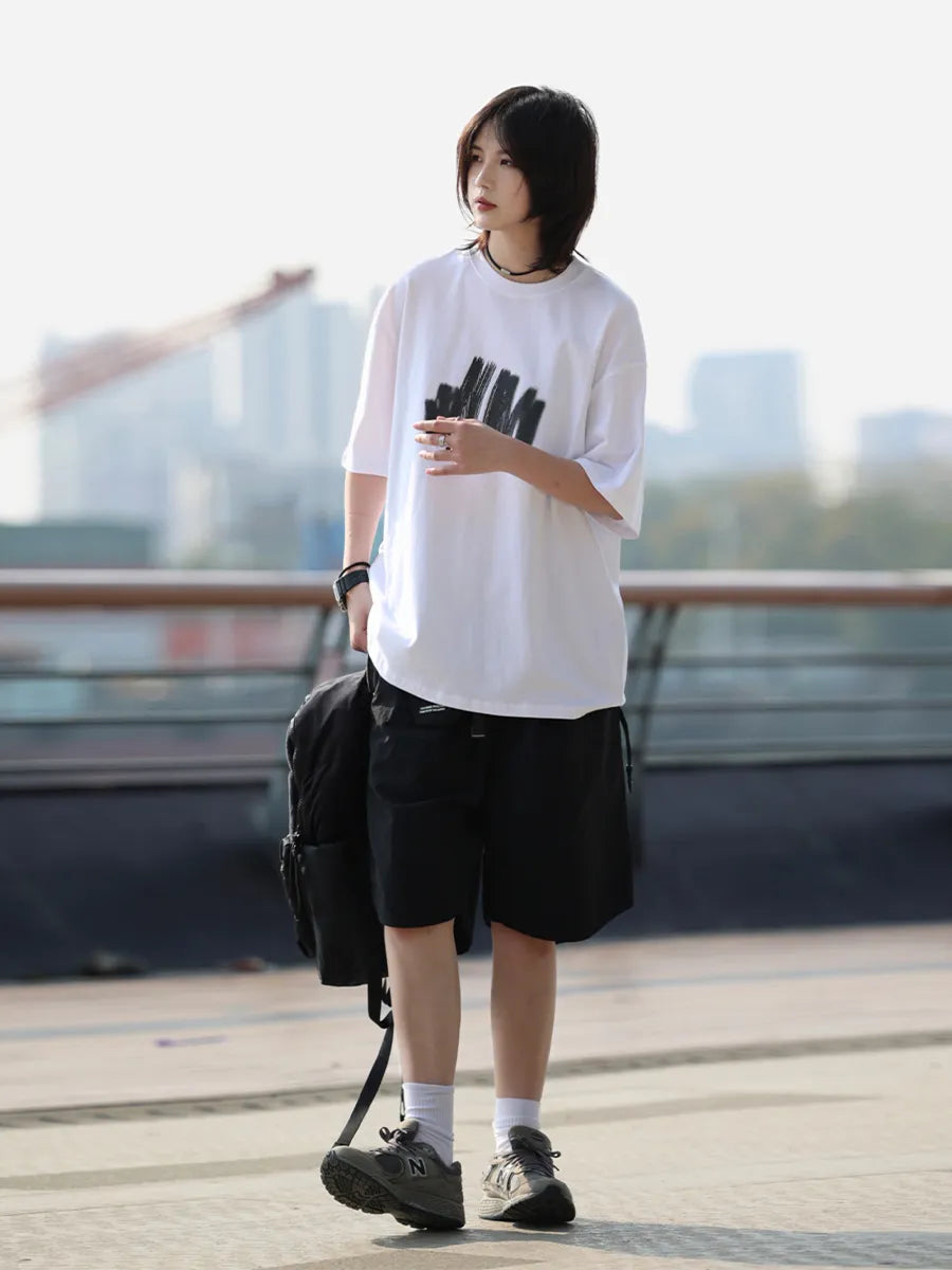 【Oneblue Shop】Tシャツ 250gヘビーウェイトT 半袖 レトロ ゆったりトップスLS31201
