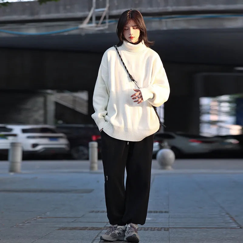 【Oneblue Shop】タートルネックセーター 長袖ボリューミー フルカラー 男女兼用