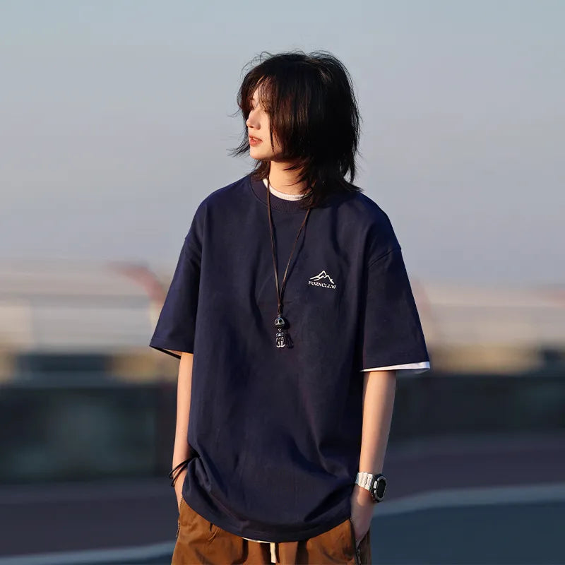 【Oneblue Shop】レトロヘビーウェイト270g 半袖 Tシャツ LS0404001