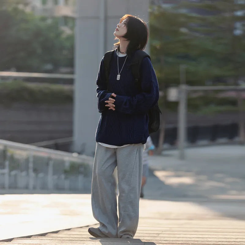 【Oneblue Shop】セーター 長袖 ニット プルオーバー 春秋冬 カシュクール カップル 男女兼用 和風 レトロ ls221103