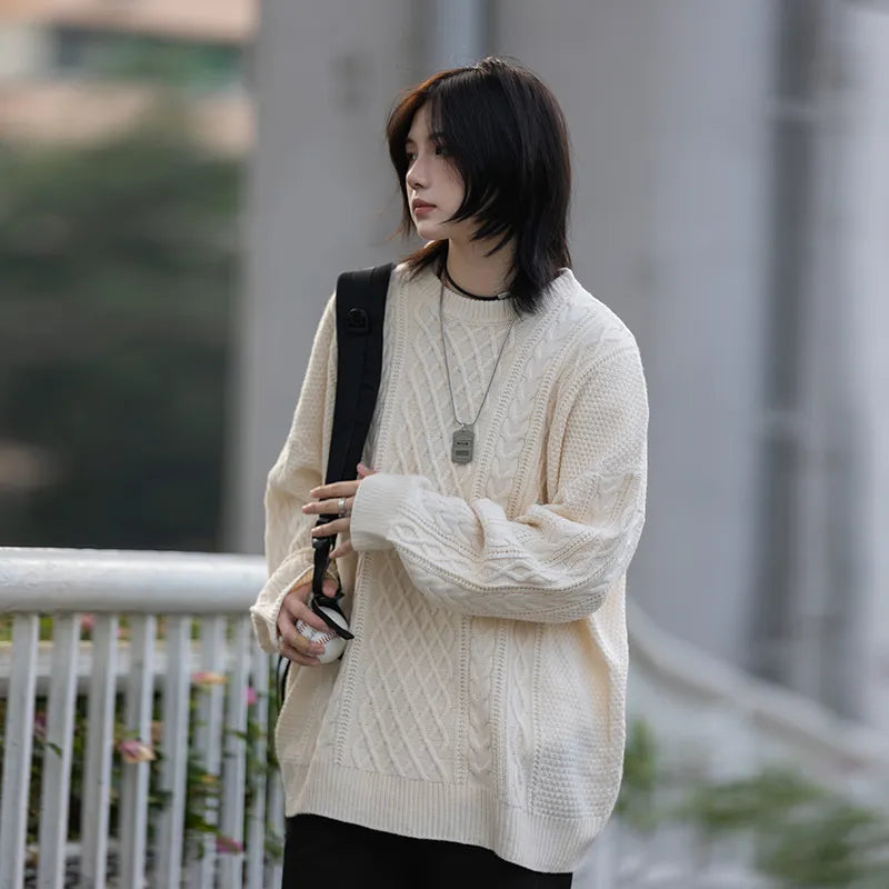 【Oneblue Shop】セーター 長袖 ニット プルオーバー 春秋冬 カシュクール カップル 男女兼用 和風 レトロ ls221103