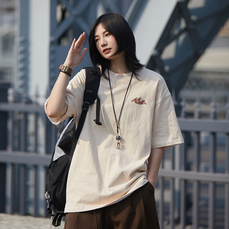 【Oneblue Shop】tシャツ 半袖 レトロな半袖重量感のあるTシャツls02930
