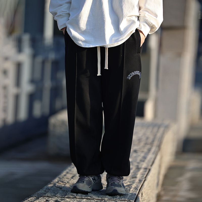 【Oneblue Shop】スウェットパンツ ストレート フリース ゆったり 秋冬 LS112302