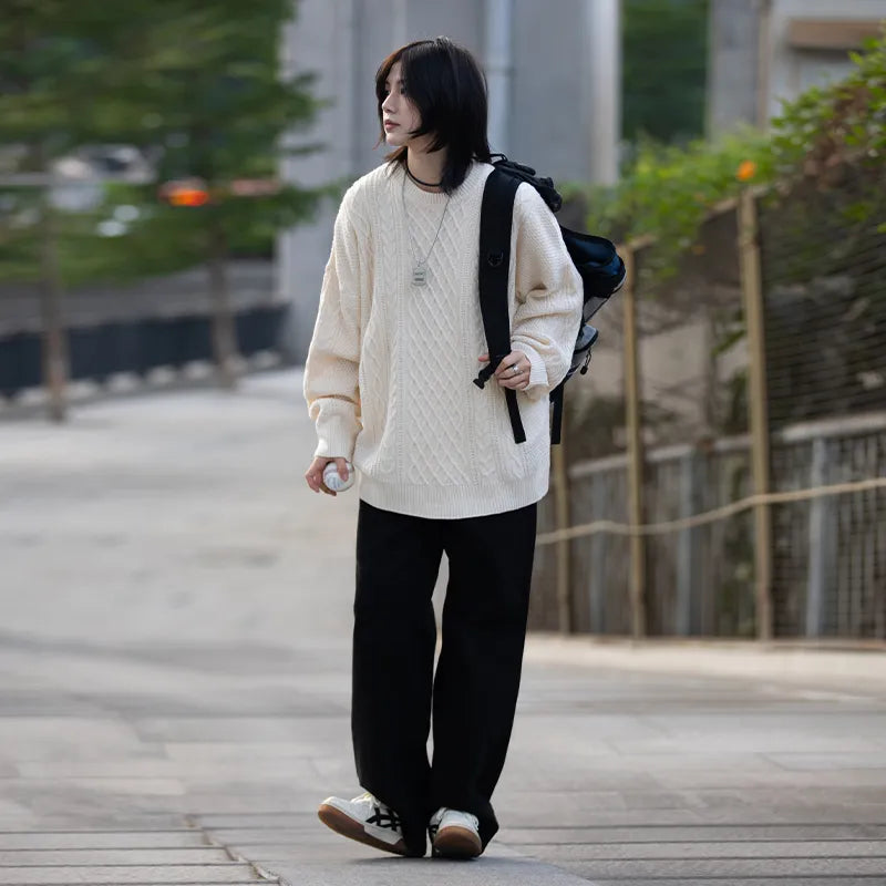 【Oneblue Shop】セーター 長袖 ニット プルオーバー 春秋冬 カシュクール カップル 男女兼用 和風 レトロ ls221103