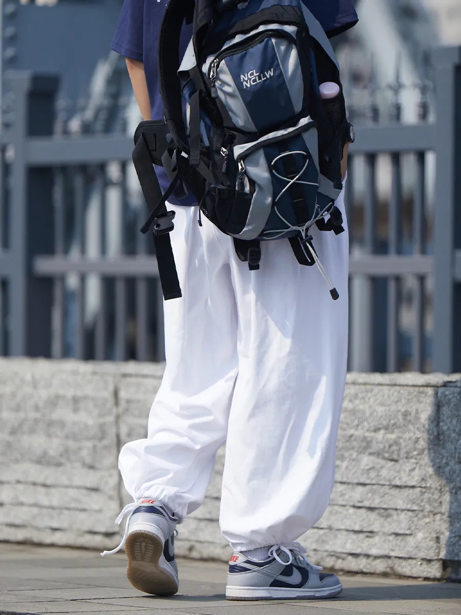 【Oneblue Shop】スウェットジョガーパンツ ルーズフィット 夏日薄服 束足パンツ LS82801