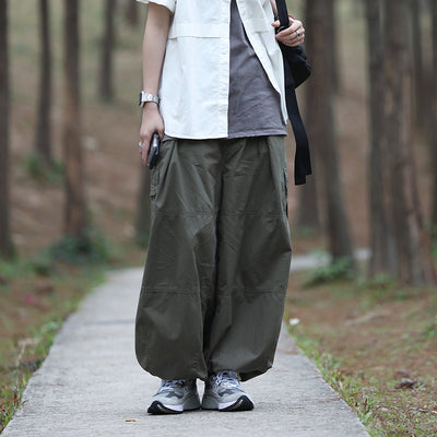 Oneblue Shop/Cargo Pants Unisex Overseas Trend Plain Regular Length Regular Waist Pocket Design