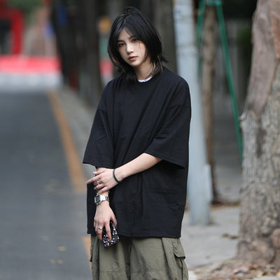 Oneblue/レトロ Tシャツ半袖 Oversize 250g LST222305