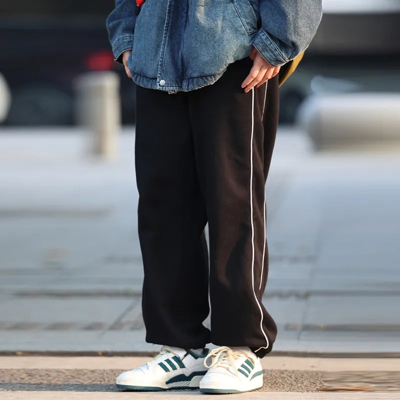 【Oneblue Shop】ロングパンツ 裾絞りパンツ レトロボリューミー ins ストレートパンツ