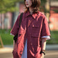 [Oneblue Shop] Plain Work Shirt Short Sleeve Loose Summer LS060401