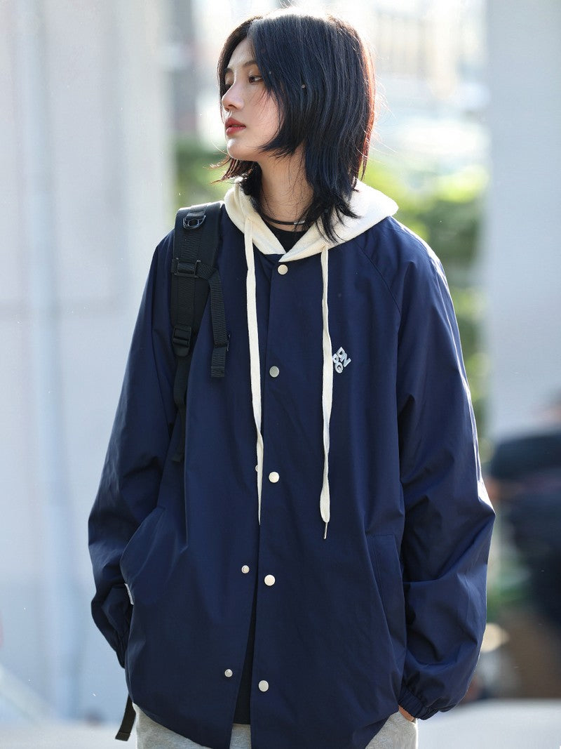 【Oneblue Shop】フェイクレイヤードフード付きジャケット LS239131