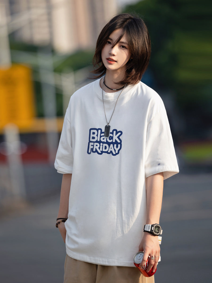【Oneblue Shop】ワイドフィットマザープリント半袖Tシャツ LS372401