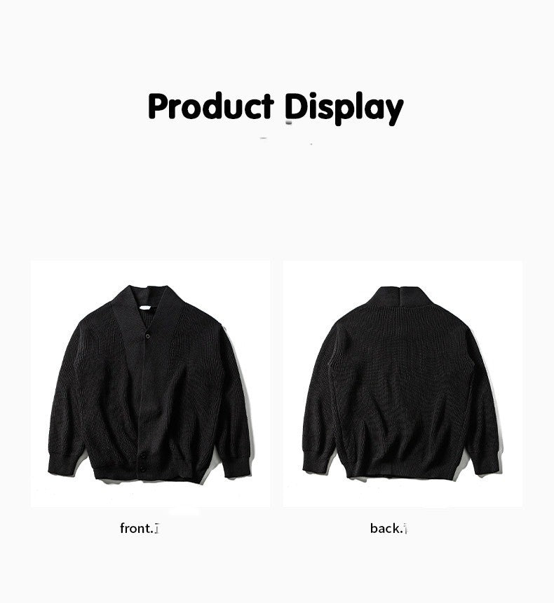 【Oneblue shop】ショールカラー オーバーサイズ ニットカーディガン / ビッグシルエット ルーズカーデ LS2601071