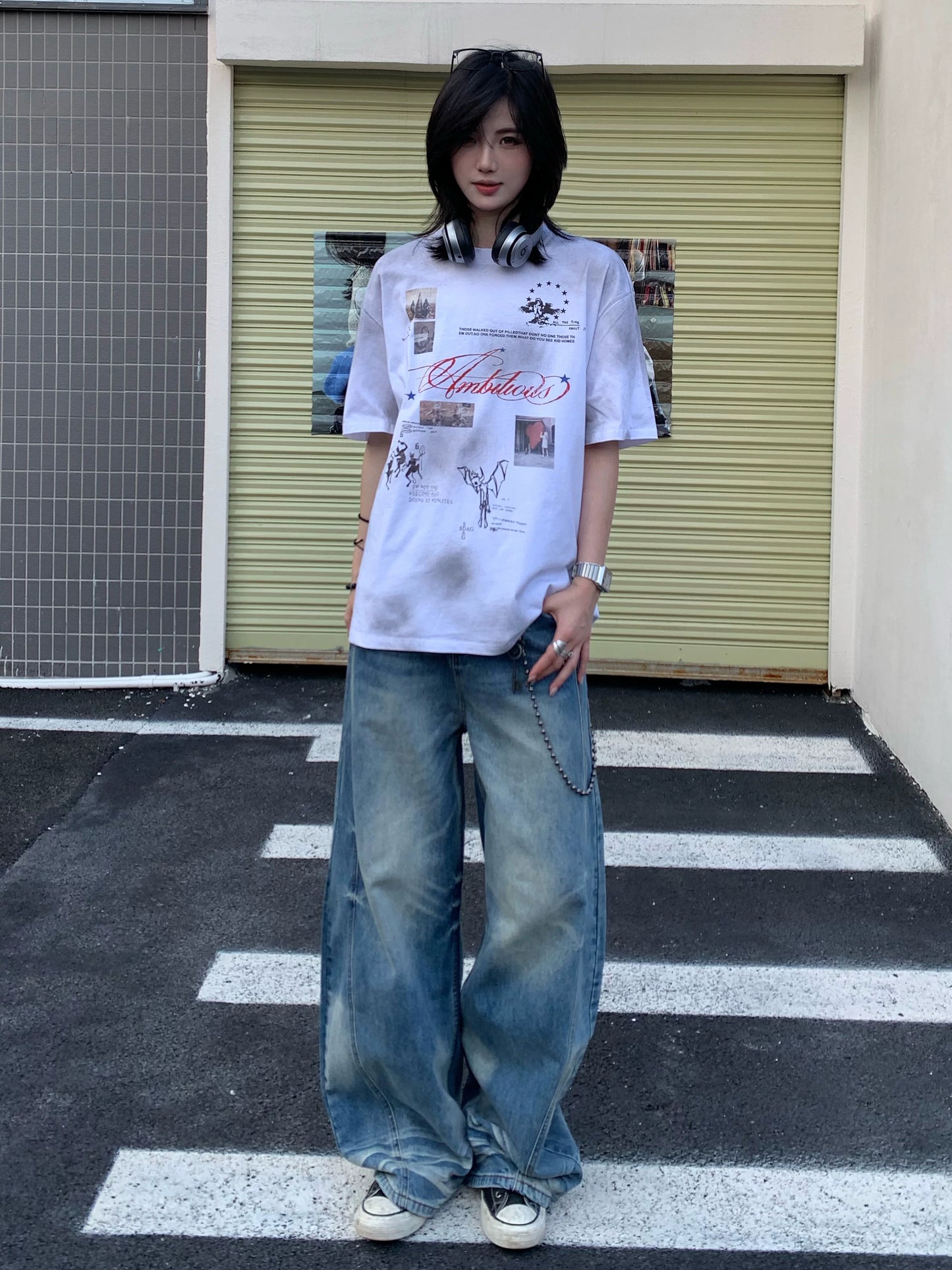 【Oneblue Shop】アンビシャス グラフィックTシャツ / Ambitious Graphic Tee NS67128