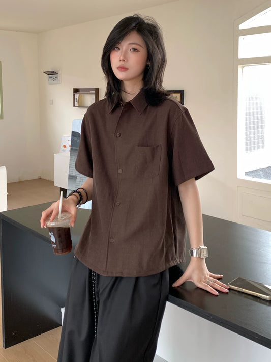 【Oneblue Shop】NCLLW リネンタッチ ルーズシャツ / Linen Touch Loose Shirt 2652301