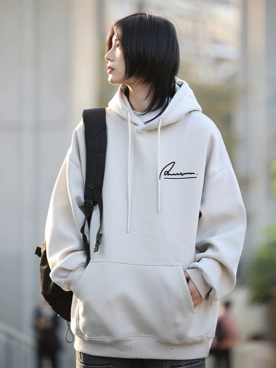 【Oneblue Shop】BACK LOGO SWEAT HOODIE フーディー バックロゴ パーカー オーバーサイズ LS2404245