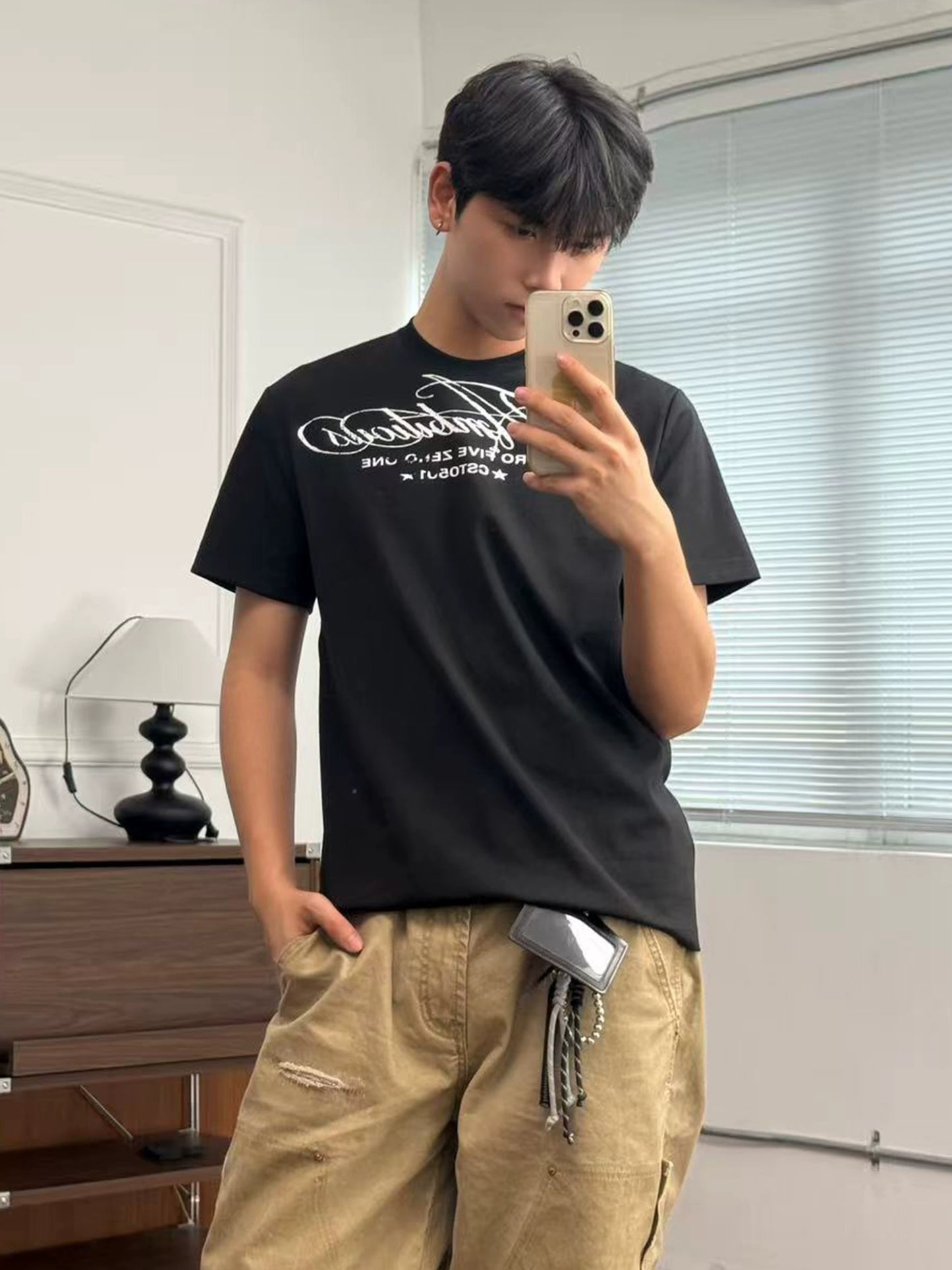 【Oneblue Shop】グラフィックプリント ビッグシルエット 半袖 Tシャツ（2Colors）242015
