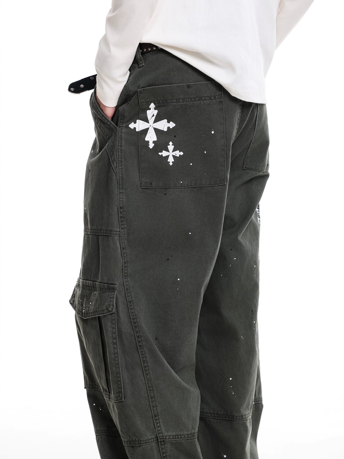 【Oneblue Shop】【NCLLW】マルチポケット タクティカル ワークパンツ / ワイドシルエット カーゴパンツ LS2602098