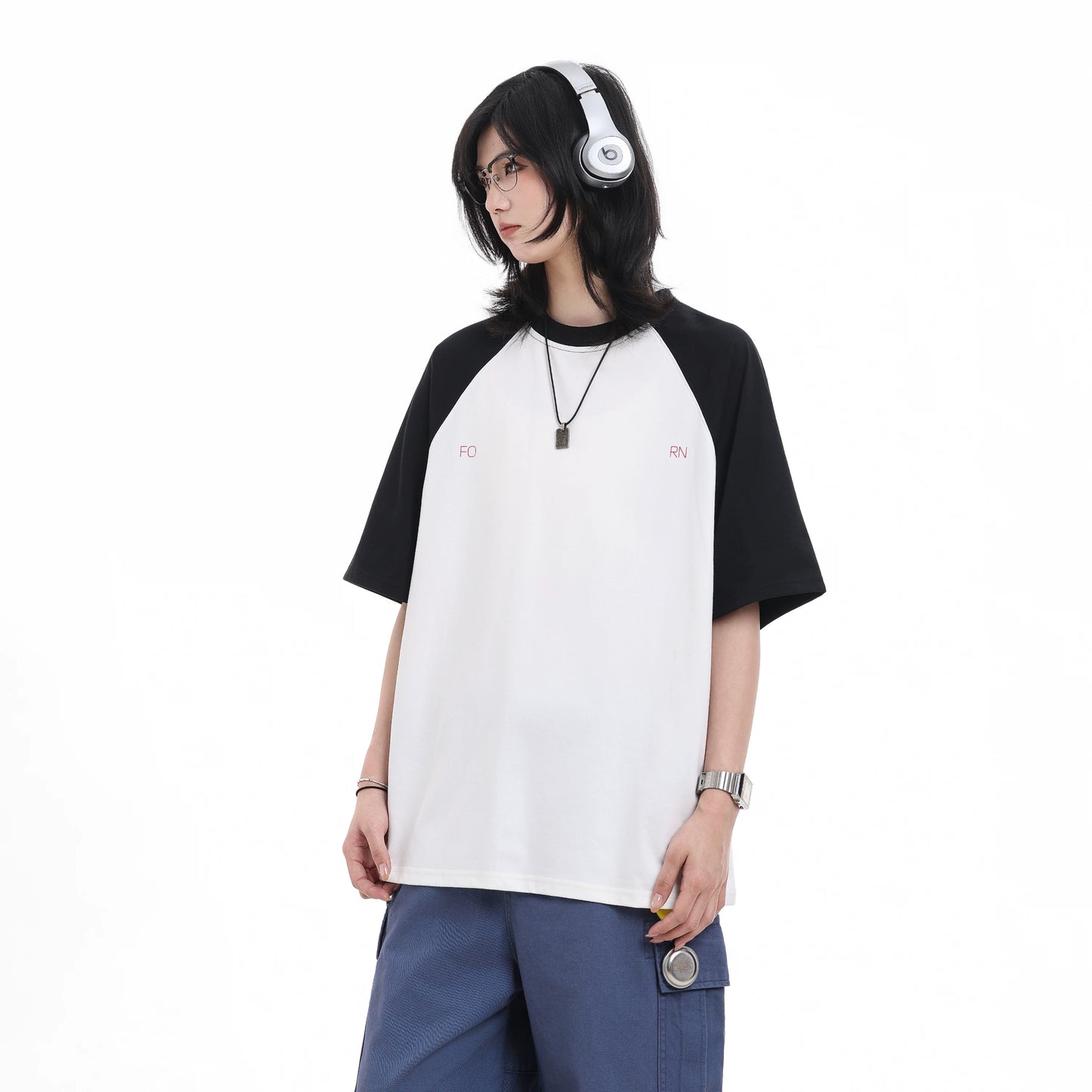 【Oneblue Shop】ラグランコントラスト Tシャツ / Raglan Contrast T-Shirt LS2604091