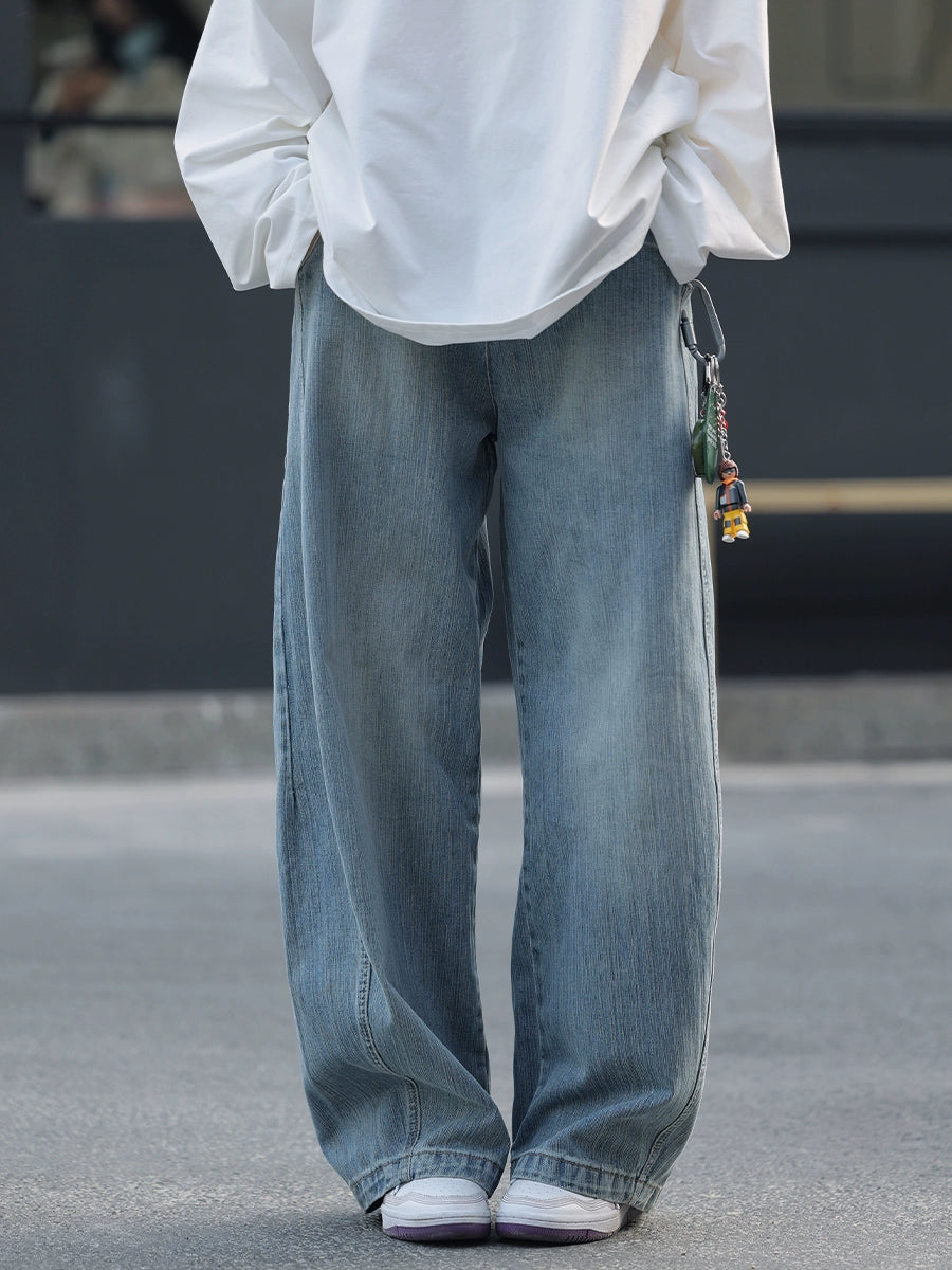 【Oneblue Shop】2025春秋/ゆったり/ストレートデニムパンツ /Straight Denim Pants Ls2412312