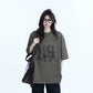【Oneblue Shop】ブラック 半袖 クルーネック Tシャツ（4Color）241910