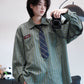 【Oneblue Shop】ルーズストライプシャツ Loose Stripe Shirt LS202510012