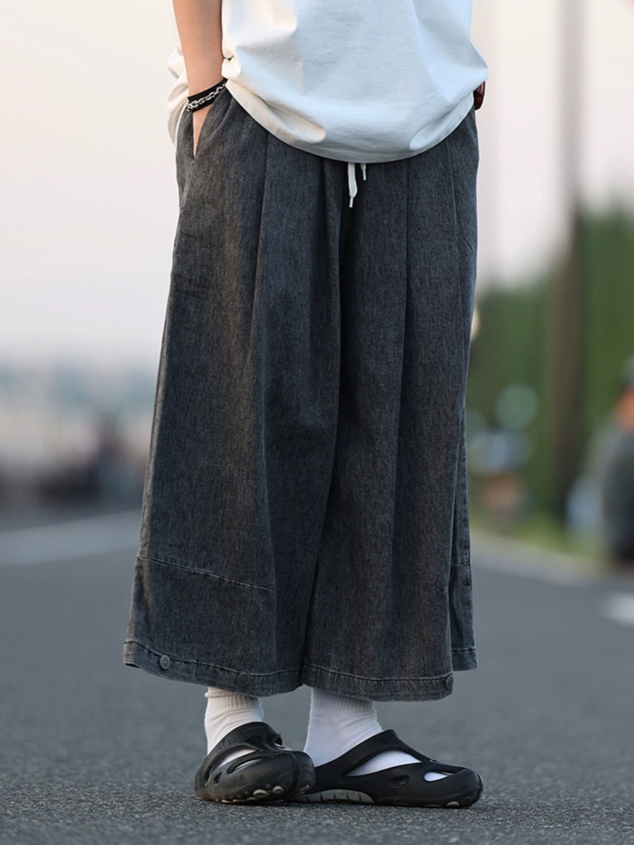 【Oneblue Shop】ワイドレッグストレートデニムパンツ -Pants LS22406197