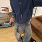 【Oneblue Shop】Vラインウォッシュルーズフーディー / V-LINE WASHED LOOSE HOODIE 260989