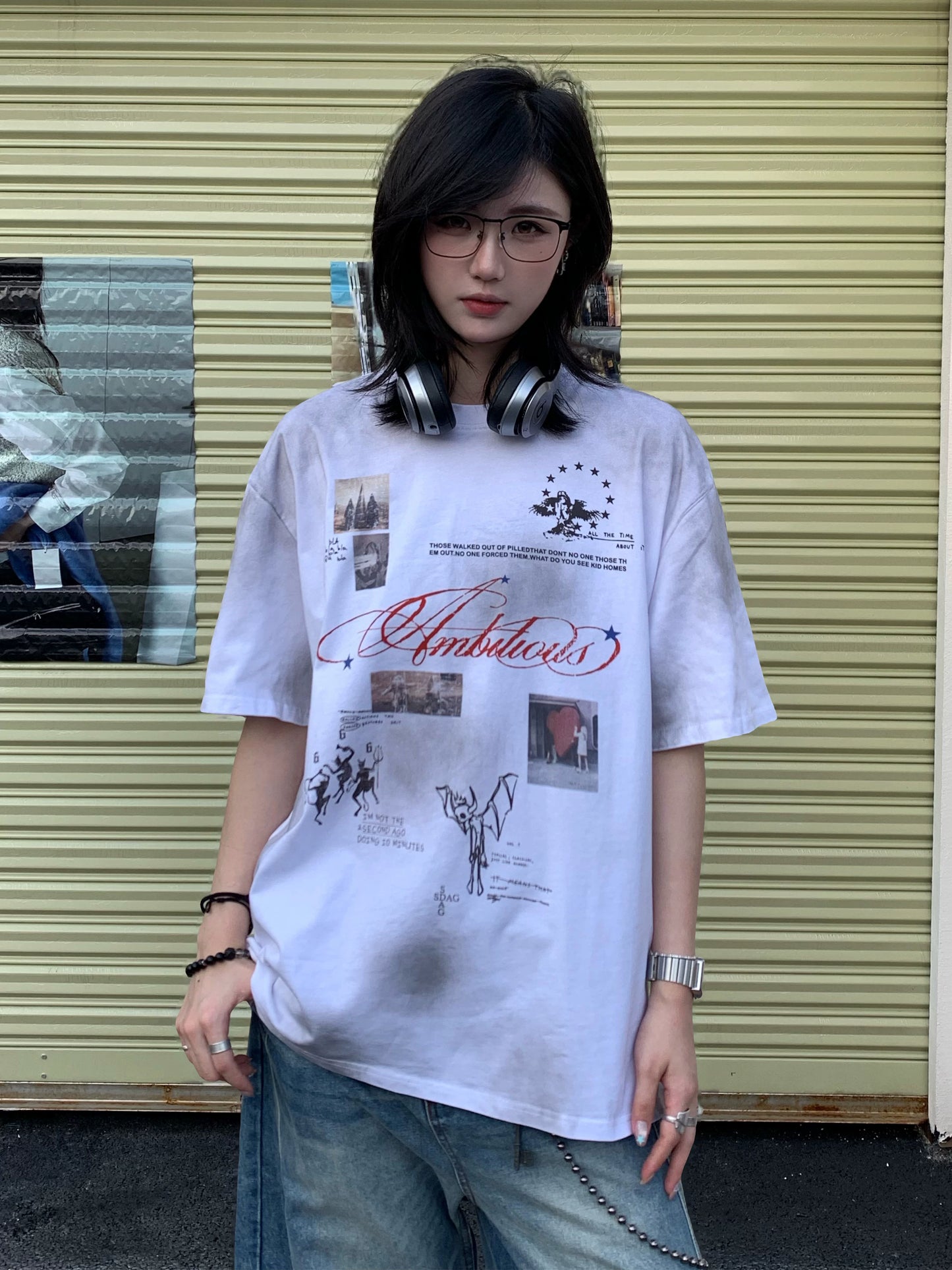 【Oneblue Shop】アンビシャス グラフィックTシャツ / Ambitious Graphic Tee NS67128